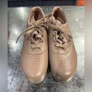 SAS Taupe Leather Lace-Up Sneakers